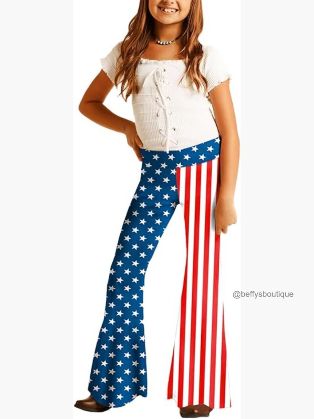 Girls High Waist Flare Bell Bottom Pants Hippie 5-14